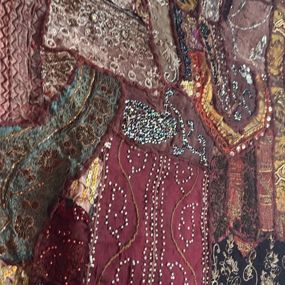 Beaded Sari Patchwork Tapestry - Picture 16 of 17